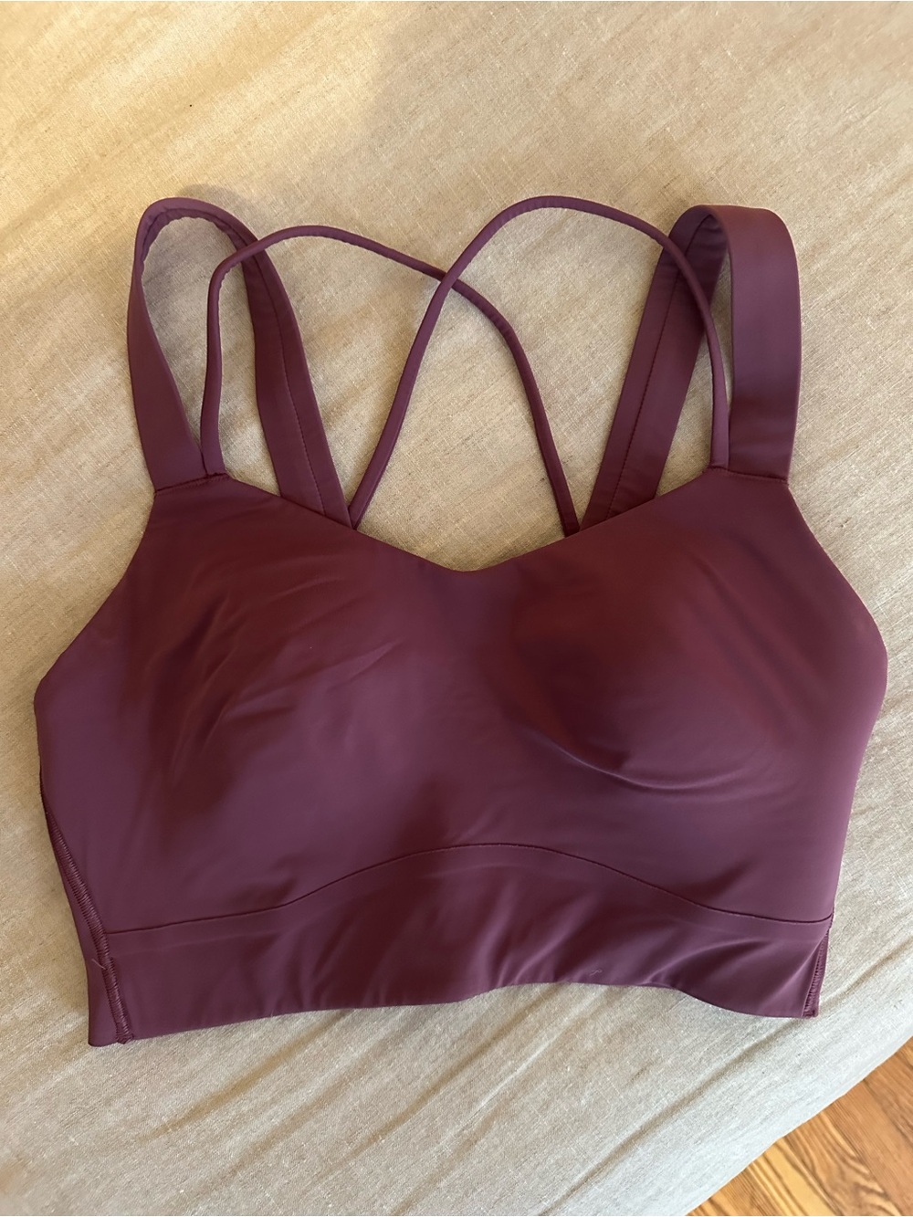 lululemon athletica Strappy Longline Sports Bra - Vintage Plum